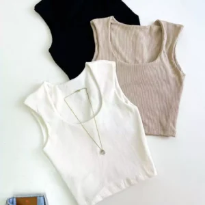 Cropped em Ribana Regata com Decote Redondo Guadalupe Ref. 1040